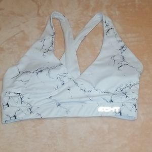 White Marble Sports Bra